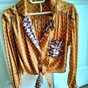 Free people menswear pajama top, size xs